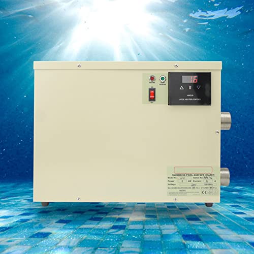 FECAMOS Calentador de Agua Eléctrico, Termostato de Piscina de Alta Eficiencia a Prueba de Agua Inteligente para Bañera(Estilo Europeo 220V)