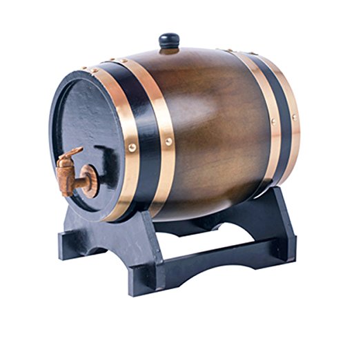 Barril de madera de roble de 3 litros Dream Wood para almacenamiento y envejecimiento de vino y bebidas, con soporte