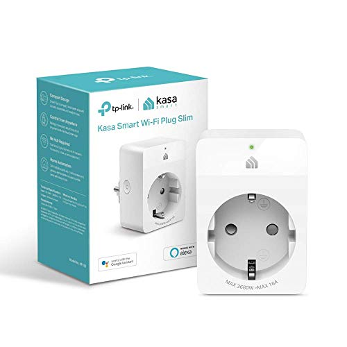 TP-Link Kasa Smart Wifi Plug | Diseño compacto | No se requiere Hub | Compatible con Google Home / Amazon Alexa | Control remoto | 16A 3680W (KP105), Blanco | Certificado para Personas