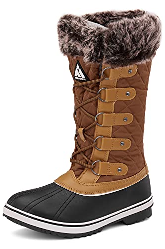 Mishansha Botas de Nieve Mujer Calentar Forrado Antideslizante Caliente Outdoor Snow Boots de Invierno Marrón 38