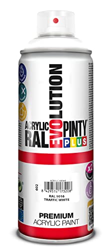 Pintyplus Evolution - Pintura spray acril, Blanco 9016/602, 400 ml