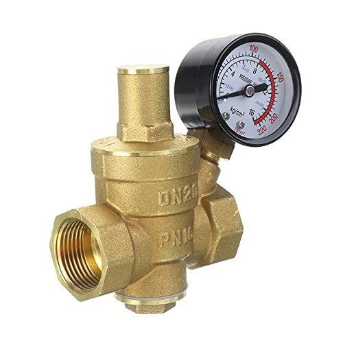 regulador de presion agua Válvula reductora de agua ajustable con manómetro DN20 3/4 pulgadas Válvulas de liberación del regulador reductor de presión de agua del hogar de latón