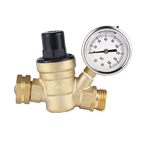 regulador de presion agua Válvula reguladora de presión sin plomo ajustable con válvula reguladora de presión manométrica válvula de alivio de seguridad for agua/aceite/aire
