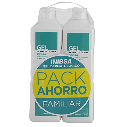 Geles Inibsa - Gel Dermatológico 1000 ml, Gel de ducha para el cuidado de la piel y el cabello, Ahorro Pack Dermatologico, 4 unidades(4 x 1000ml)