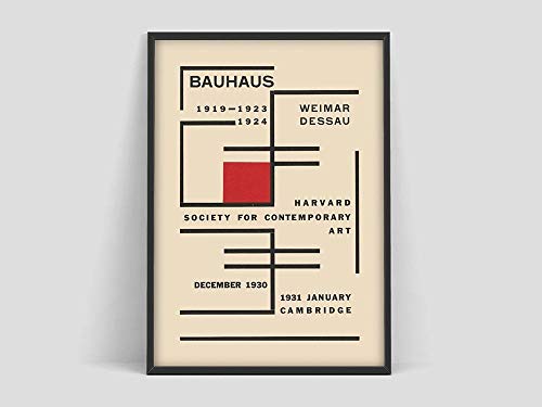 HJGB Póster de la exposición Bauhaus Weimar, Weimar Dessau 1923, impresión de la exposición Bauhaus, impresión Bauhaus, lienzo sin marco A 30x40cm