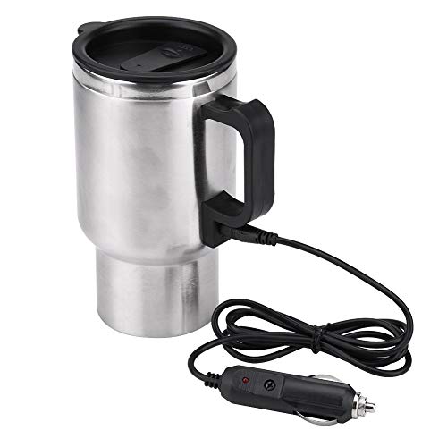 Hervidor para Coche Frasco de vacío eléctrica - 12V 65 coche Hervidor eléctrico taza del viaje del acero inoxidable eléctrica de la taza de té del café, 450ml