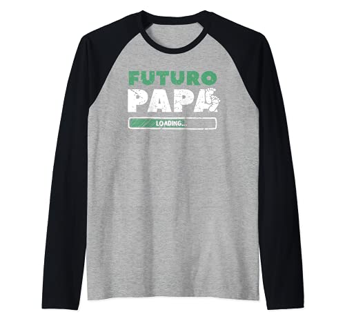 Futuro Papa Cargando Bebé Italiano Ducha Futuro Nuevo Papa Ser Camiseta Manga Raglan