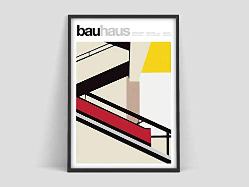 Cartel de la escalera de la Bauhaus, Weimar 1923, Impresión de la exposición de la Bauhaus, Impresión de la Bauhaus, Waln, Impresión de arte de Warhol, pintura en lienzo sin marco J 60x90cm