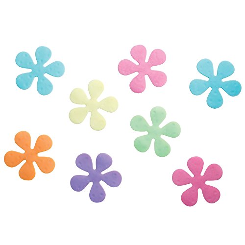 iDesign Juego de 8 Adhesivos Antideslizantes para la Ducha, Pegatinas Decorativas de plástico con diseño de Flores, Accesorios para bañera con ventosas, Multicolor