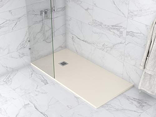 MASAL TECH DESING - Plato de ducha, textura PIZARRA BEIGE 70x160 cm, antideslizante y de fácil colocación.