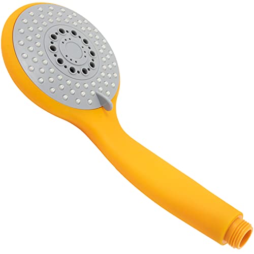 AERZETIX - C62416 - Alcachofa/cabezal de ducha de mano 3 funciones para chorro de agua - color naranja - para baño mezclador bañera sanitaria manguera flexible grifo presión