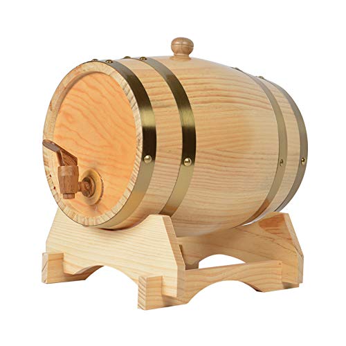 Barril de Vino de Madera Dispensador De Agua De Grifo 3L/5L/10L/15L/20L/25L/30L/50L Barril De Vino De Roble, Estilo Vintage, Dispensador De Agua De Barril De Roble(Con Soporte Para Copa De V(Size:50L)