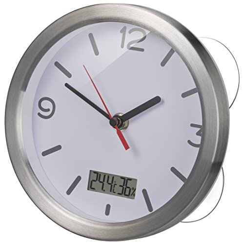 Bresser My Time Termo/Higro Reloj de baño, Aluminio, Blanco, 0 cm