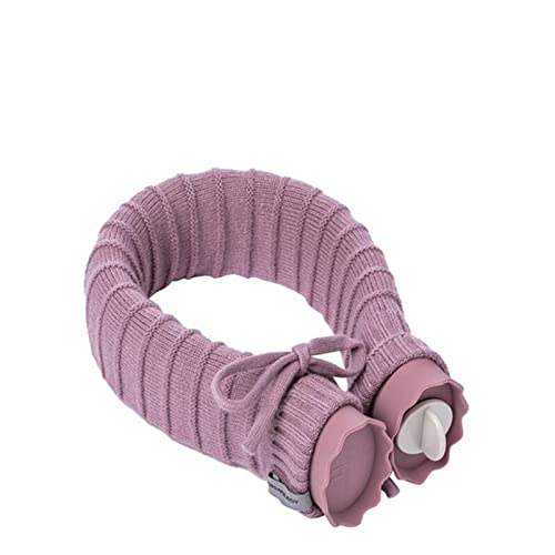 Hot Water Bottle, U-Shape Long Hot Water Bag Bottle Neck Hand Warmer Heater with Knitted Cover Water Storage Bags Keep Warm Hot Water Bottles 710Ml (Purple 53cm)