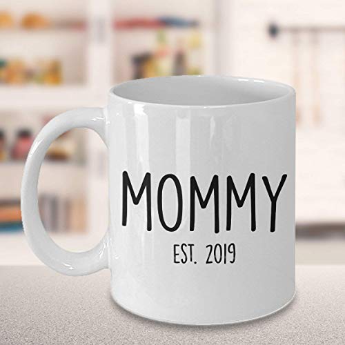 NA Nueva Taza de café para mamá EST 2019, los Mejores Regalos Personalizados Personalizados, Futura mamá, Nueva Madre, mamá, Regalo de cumpleaños, Taza de té Blanca de cerámica