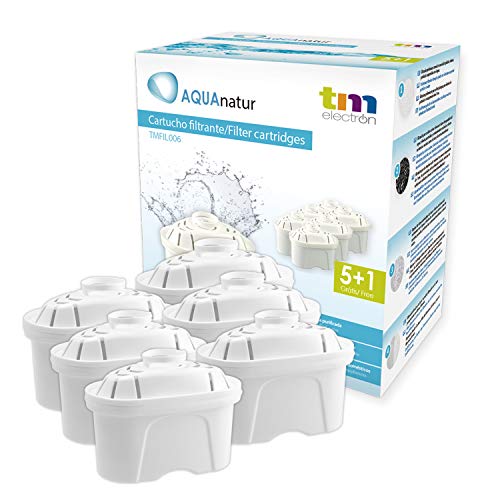 TM Electron TMFIL006 Pack de 6 a 12 Meses de Filtros de Agua, Compatibles con Las Jarras Maxtra, 6 unidades