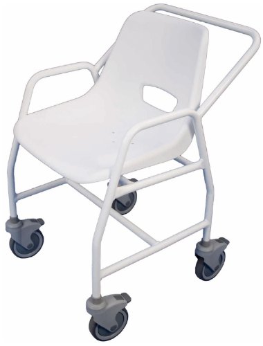 Aidapt Hythe - Silla móvil para ducha (con 4 ruedas), color blanco