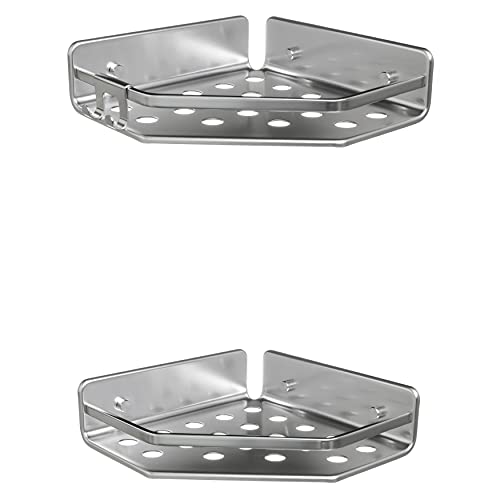 Tatay Set de 2 Estantes de Ducha Rinconera Moon, 100% Inoxidable, de Aluminio, Diseño Minimalista, 10 Años de Garantía, Medidas 20 x 20 x 5,5 cm