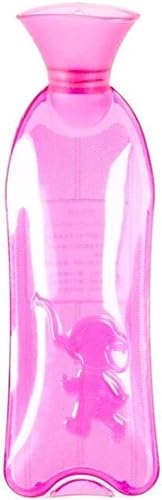 Bianriche Botella de agua caliente larga transparente con impresión de elefante, 1 L, 1 unidad (rosa)