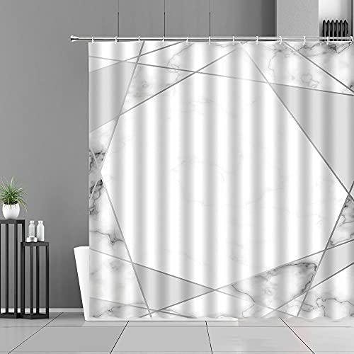 XCBN Cortinas de Ducha con diseño de Rayas de mármol Modernas, Cortina de baño de Estilo Simple para decoración del hogar, mampara de baño Impermeable A9 180x180cm