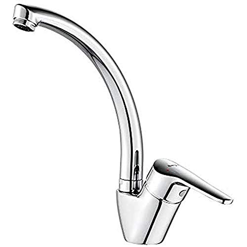 Ibergrif M14850 Roma, Cocina de Clásico, Grifo para Fregadero Monomando, Cromo, Plata, L