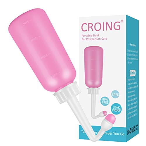 CROING - Bidé Portátil de mano - Botella de Agua de Higiene Íntima para Niños - Pulverizador de Agua Pieles Sensibles, Fácil de Apretar - Sustituye Toallitas y WC con Chorro (350ML)