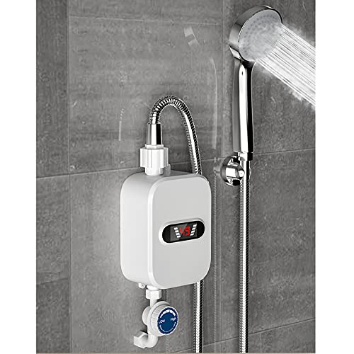 Calentador de agua eléctrico con baño ducha kit grifo de calefacción instantánea grifo fregadero agua caliente agua eléctrica mini baño protección contra fugas