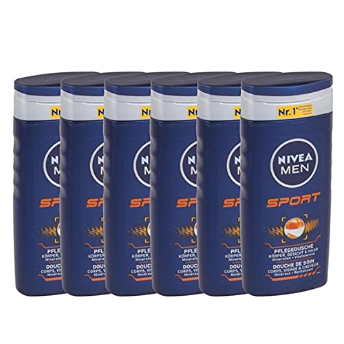 Nivea Men Sport - Gel de ducha (6 unidades de 250 ml)