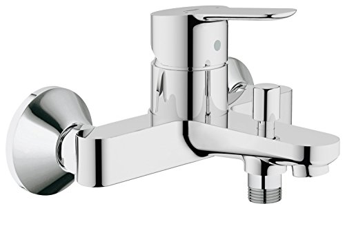 Grohe BauEdge - Grifo para ducha y baño con sistema de montaje en pared e inversor automático. Incluye sistema de ahorro de agua y limitador de caudal ajustable (Ref. 23334000)