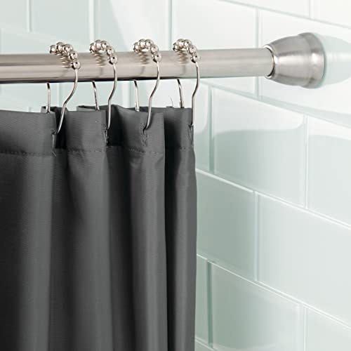 mDesign Barra para cortinas de baño sin taladro – Barra para ducha extensible con tecnología Constant Tension – Soporte de cortina de baño con fácil montaje – Medidas: 109-190,5 cm – Acero