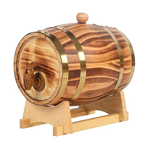 HWhome Color Madera Dispensador De Agua De Barril De Roble For Guardar Su Propio Whisky，Cerveza，Vino，Borbón，Brandy，Salsa Caliente Y Má，Capacidad：1.5L/3L/5L/10L/20L/25L/30L/50L(Size:50L)