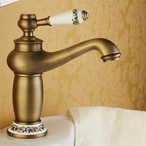 Grifo mezclador de ducha de baño con acabado bronce latón lavabo grifos de latón macizo monomando mezclador de agua grifo de baño (color: bronce), bronce