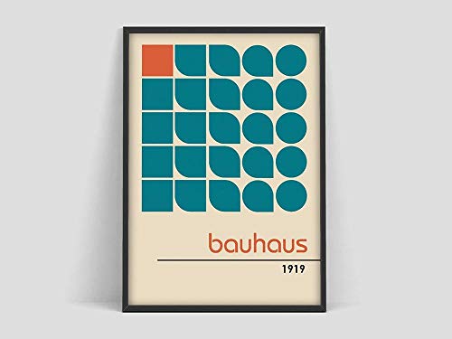 Póster de Bauhaus，impresión de póster de impresión de exposición de Bauhaus，pintura de lienzo decorativa sin marco familiar A 50x70cm