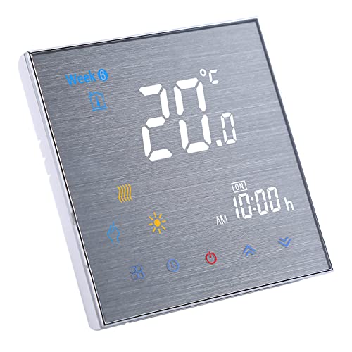 XIYINLI BTH-3000L-GALW Termostato Inteligente WiFi para Calentamiento de Agua Controlador Digital de Temperatura Pantalla LCD Grande Botón táctil Control de Voz Compatible con Amazon Echo/Home /