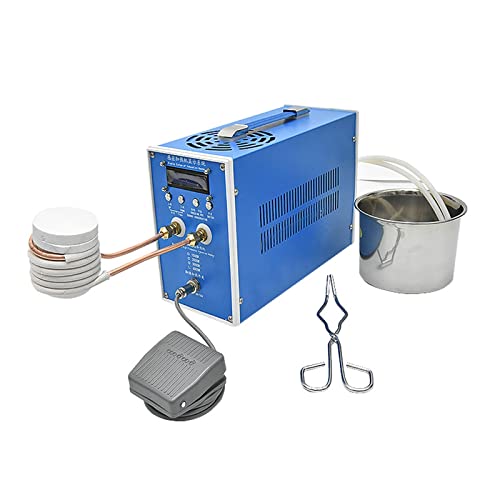 Máquina de calentamiento por inducción de alta frecuencia, horno de fundición de Metal, calentador de inducción, equipo de soldadura de Metal, 220V, 6000W (Color : 1500W ZDBT-2, Size : Blauw)