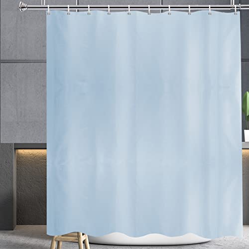 YISURE Cortina de ducha azul lavable 200 x 240 cm para cuarto de baño, poliéster extra grande, textil antimoho para el hogar, repelente al agua para bañera, ancho 200 x altura extra 240 cm