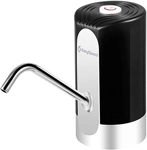 Dispensador de Agua fría automático con 2 adaptadores incluidos, Bomba Grifo USB, dosificador para garrafa, bidón y Agua embotellada portátil para botellones de 5 8 10 12 13 Y 20 litros (Black)