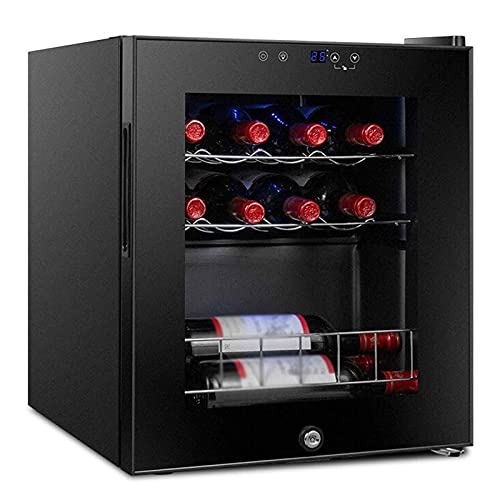 FBITE Calentador de Vino Tinto, Enfriador de Bebidas a Temperatura Constante para Cerveza de Coque y dispensador de Bebidas pequeñas con Pantalla LED Capacidad de 12 Botellas para Barra casera