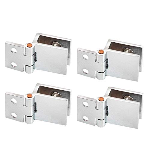 Vidrio con Bisagra, 4pcs Inoxidable Cristal Bisagras Puertas Abrazadera de Vidrio Bisagra de Puerta Vidrio para Vitrinas para Puerta de Vidrio, Puerta de Gabinete de Vidrio, Adecuado para 5-8mm Vaso