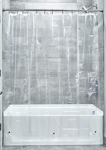 iDesign Revestimiento interior para cortina de cubículo de ducha, sin PVC, de PEVA, espesor 10, 183 x 183 cm, Claro