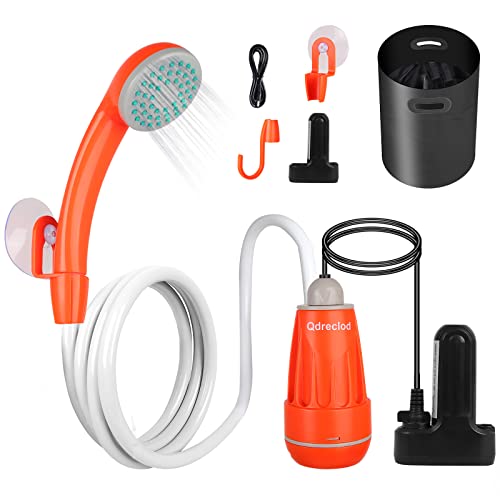 Ducha Portátil con 20L Cubo Ducha de Camping Ducha Exterior Duchas de Acampada y Marcha Batería 2200mAh USB Eléctrico Portátil Recargable Ducha para Camping El Coche o Lavar al Perro Ducha de Mano