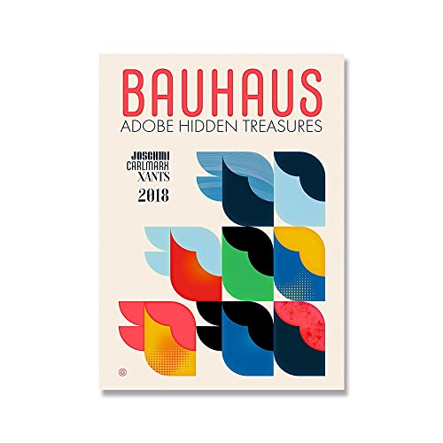 OKWF Bauhaus minimalista abstracto geométrico moderno galería de exposiciones, impresiones y carteles nórdicos, pinturas en lienzo sin marco A7 15x20cm