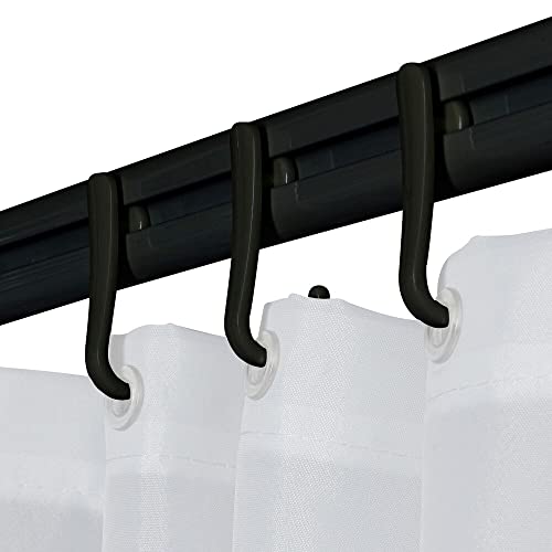 Sealskin Easy Roll Set de Barra para Cortina de baño, ABS, Negro, flexibel