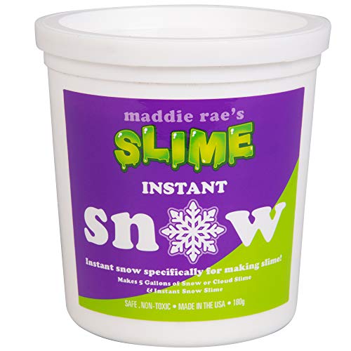 Maddie Rae's nieve instantánea, hace 5 galones de nieve artificial falsa, mejor polvo de nieve para nube Slime, fabricado en los Estados Unidos – seguro no tóxico