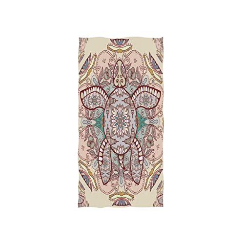 725 Toalla Baño De Flor Tortuga Étnico Beach Towel Ligera Portátil Towels Repelente Arena Toallas De Sauna 40X70Cm para Ducha, Yoga, Playa