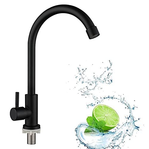 Grifos para Fregadero, Grifo de Cocina, Acero Inoxidable, Negro, Grifo Fregadero con Caño Alto, Accesorios de Cocina para Cocina o Baño, Salida de Agua Alta