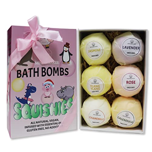 Bomba de baño para niños con juguetes sorpresa incorporados, 6 paquetes de juegos de regalos de bomba de baño, bomba de baño de espuma orgánica segura para niños, bomba de ducha manual de cumpleaños