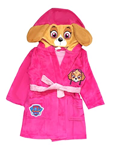 Paw Patrol Skye - Albornoz con capucha para niñas, color rosa, edad de 18 meses a 6 años, Skye, 3-4 Años
