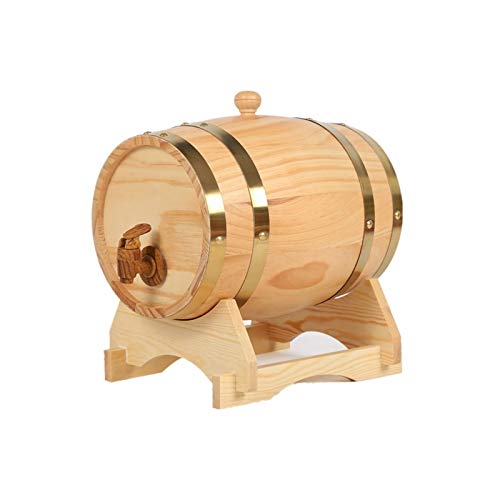 HWhome Barril De Vino Multifuncional 5L/10L/15L/25L/50L Cubo De Whisky De Roble, Barril Barril Envejecido Barril De Cerveza, Utilizado para Almacenar Whisky Brandy Cóctel Vino Durable(Size:50L)