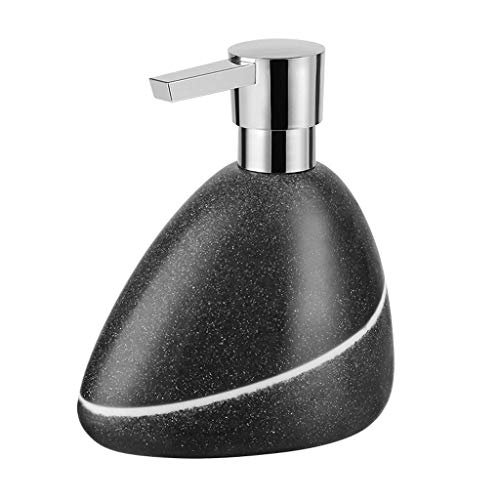 Botellas dispensadoras de jabón Botella de loción casera Creativa Moda Hotel baño baño champú dispensador de jabón Botellas de loción-jabón de encimera (Color : Black) (Beige b)